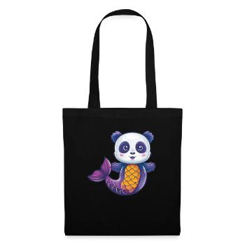 Panda Ours Sirène Panda géant japonais - Sac en tissu - noir - Devant
