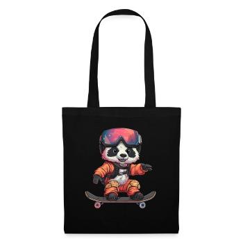 Panda Bear Skater Panda géant japonais - Sac en tissu - noir - Devant