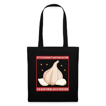 Knoblauch Knoblauchzehe Geschenk - Stoffbeutel - Schwarz - Vorne