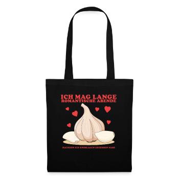 Knoblauch Knoblauchzehen Geschenk - Stoffbeutel - Schwarz - Vorne