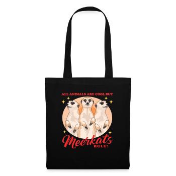 Suricate famille suricate cadeau - Sac en tissu - noir - Devant