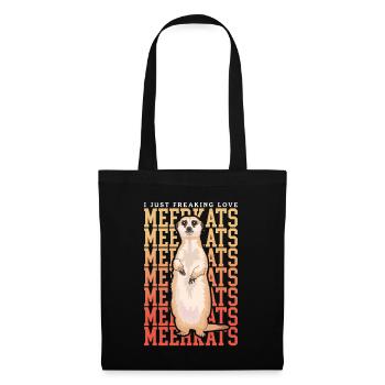 Suricate Cool suricate cadeau - Sac en tissu - noir - Devant