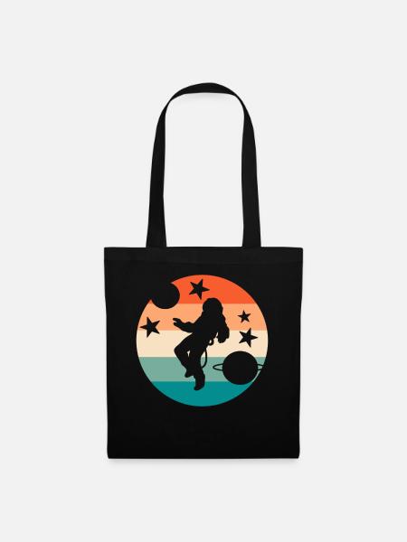 Retro-Astronaut Raumfahrer - Stoffbeutel - Schwarz