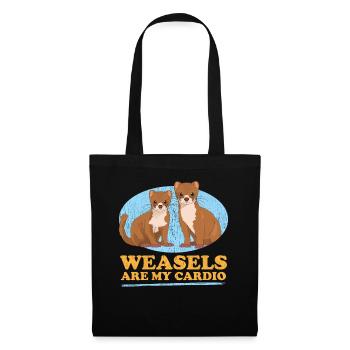 Belette souris belette Hermännchen cadeau - Sac en tissu - noir - Devant