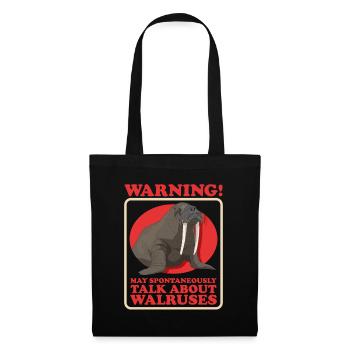 Walross Walroß Walrosse Walrus Geschenk - Stoffbeutel - Schwarz - Vorne