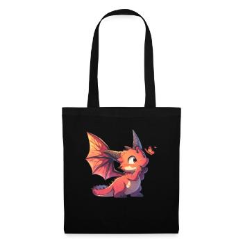 Dragon Butterfly Kawaii Dragon Kids - Tote Bag - black - Front