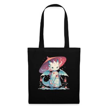 Dragon Geisha Japanese Kawaii Dragon - Tote Bag - black - Front