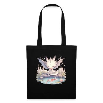 Dragon Koi Fish Japanese Kawaii Dragon - Tote Bag - black - Front