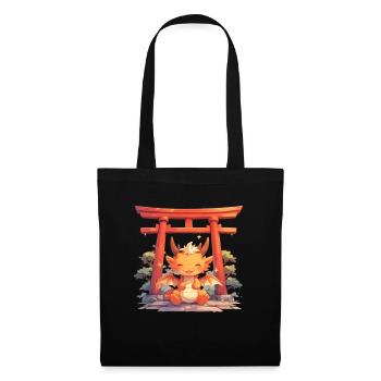 Dragon Japanese Torii Gate Kawaii - Tote Bag - black - Front