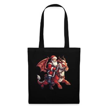 Le Père Noël chevauche un dragon Noël - Sac en tissu - noir - Devant