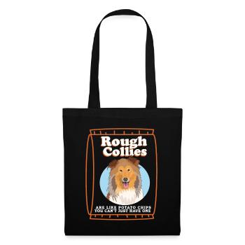 Collie chien à poil long Collie Collies cadeau - Sac en tissu - noir - Devant