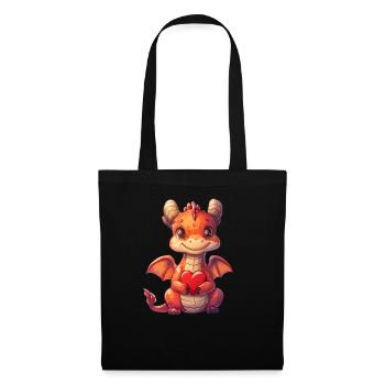 Dragon Heart Valentine's Day Cute - Tote Bag - black - Front