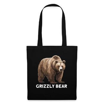 Grizzli Ours brun - Sac en tissu - noir - Devant