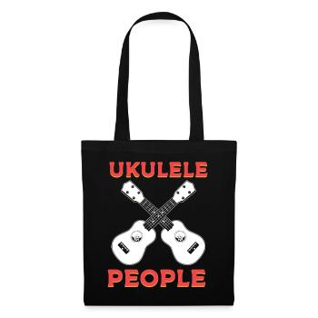 Lustiger Ukelele-Spieler Gitarrenbauer - Stoffbeutel - Schwarz - Vorne