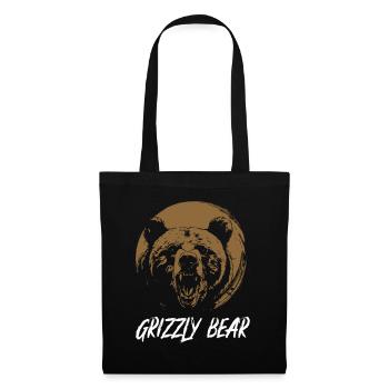 Grizzli Ours brun - Sac en tissu - noir - Devant