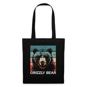 Grizzli Ours brun - Sac en tissu - noir - Devant