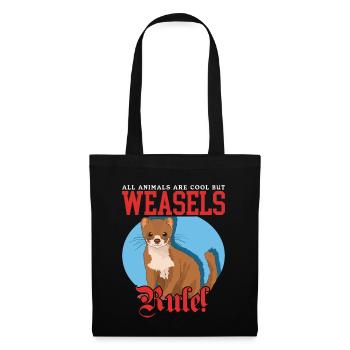 Belette souris belette Hermännchen cadeau - Sac en tissu - noir - Devant