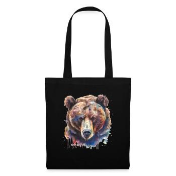 Grizzli Ours brun - Sac en tissu - noir - Devant