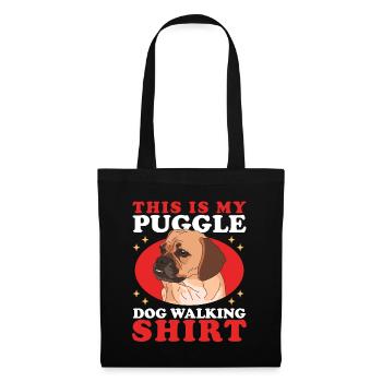 Puggle chien chien propriétaire chien propriétaire cadeau - Sac en tissu - noir - Devant