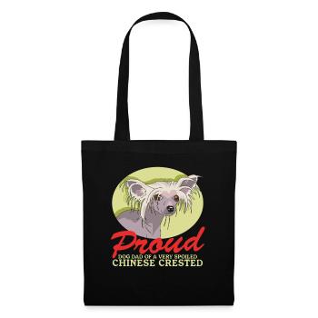 Chinese Crested Dad Schopfhund Hunde Geschenk - Stoffbeutel - Schwarz - Vorne