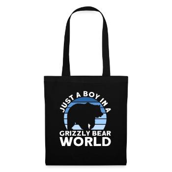 Grizzly Bear Garçon Enfants Ours Brun - Sac en tissu - noir - Devant