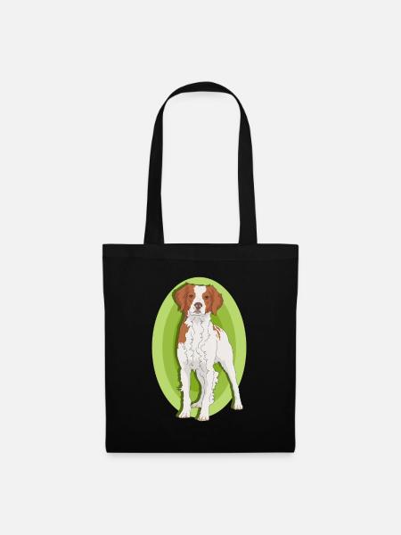Chien breton chien d’arrêt breton cadeau - Sac en tissu - noir