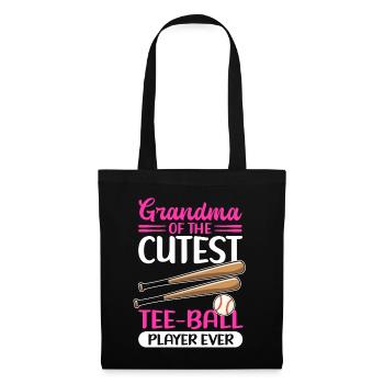 Tee Ball Grandma Tee-Ball T-Ball Teeball Geschenk - Stoffbeutel - Schwarz - Vorne
