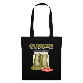 Cornichon de concombre Pickle Kukumer Cadeau de concombre - Sac en tissu - noir - Devant