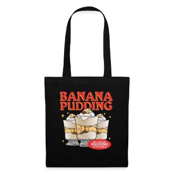 Pudding à la banane Cadeau de pudding à la banane - Sac en tissu - noir - Devant