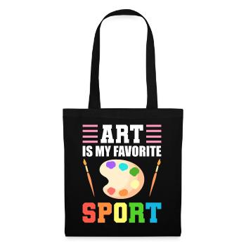 Art Is My Favorite Sport Kunstlehrer - Stoffbeutel - Schwarz - Vorne