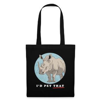 Rhino Rhinos Rhinocéros Cadeau Rhinocéros - Sac en tissu - noir - Devant