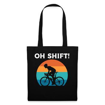 Oh Shift Radfahrer - Stoffbeutel - Schwarz - Vorne