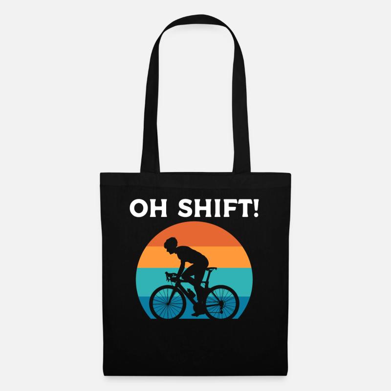 Oh Shift Radfahrer - Stoffbeutel - Schwarz