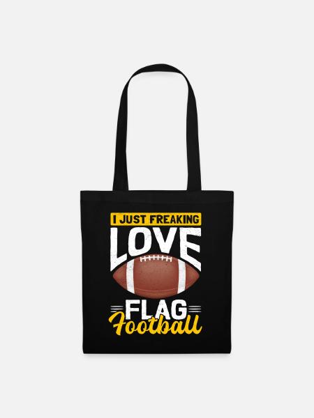 Flag Football Spiel | Flag Footballer Geschenk - Stoffbeutel - Schwarz