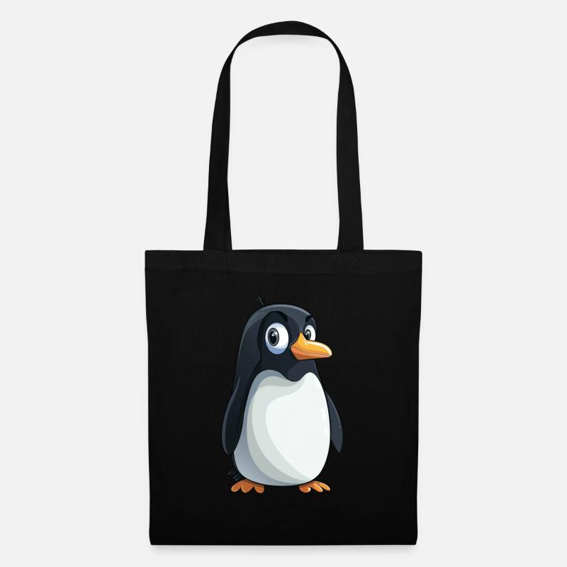 Pinguin Kawaii Pinguin Niedlich - Stoffbeutel - Schwarz