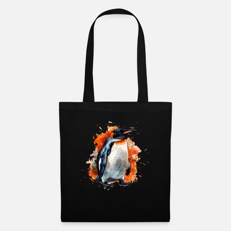 Pinguin Kawaii Pinguin Niedlich - Stoffbeutel - Schwarz