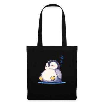 Pingouin endormi Kawaii Penguin Mignon - Sac en tissu - noir - Devant
