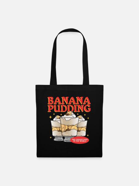 Bananenpudding Bananen-Pudding Geschenk - Stoffbeutel - Schwarz