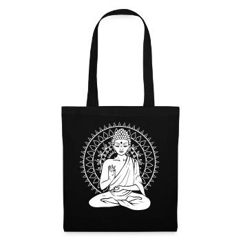 Meditierender Buddha Meditationstrainer - Stoffbeutel - Schwarz - Vorne