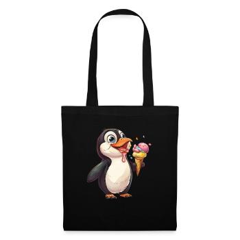 Penguin Ice Cream Kawaii Penguin Cute - Tote Bag - black - Front
