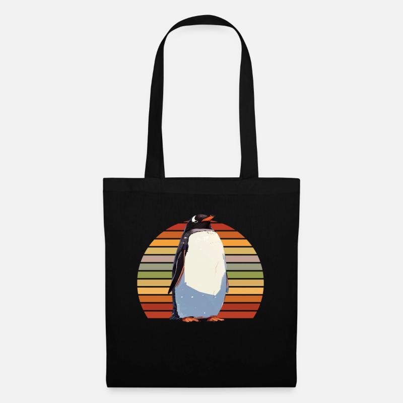Pinguin Kawaii Pinguin Niedlich - Stoffbeutel - Schwarz
