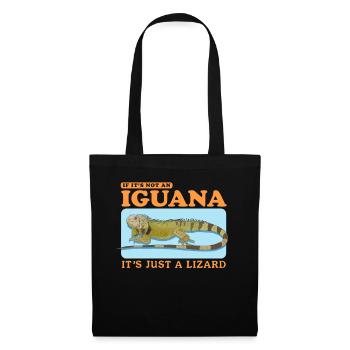 Leguan Reptilien Eidechse Leguane Geschenk - Stoffbeutel - Schwarz - Vorne