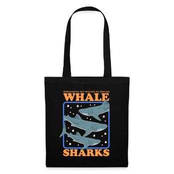 Walhai Walfischhai Walhaie Geschenk - Stoffbeutel - Schwarz - Vorne