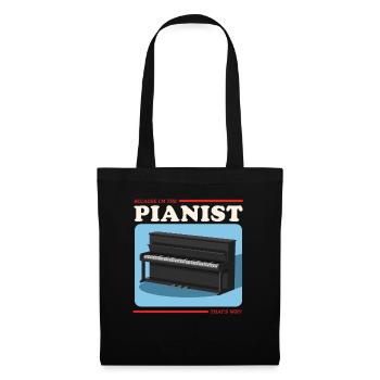 Piano Pianiste Piano Cadeau Piano - Sac en tissu - noir - Devant