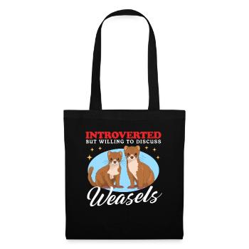 Cadeau Weasel Mouse Weasel Hermännchen - Sac en tissu - noir - Devant
