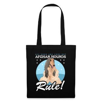 Cadeau de propriétaire de chien lévrier afghan - Sac en tissu - noir - Devant