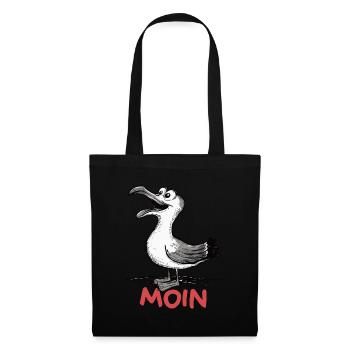 Moin Möwe - Stoffbeutel - Schwarz - Vorne