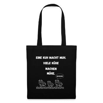 Une vache fait des meuglements, plusieurs vaches font des problèmes - Sac en tissu - noir - Devant