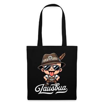 Jungen Lausbua T-Shirt Kinder Trachtenshirt Herren - Stoffbeutel - Schwarz - Vorne