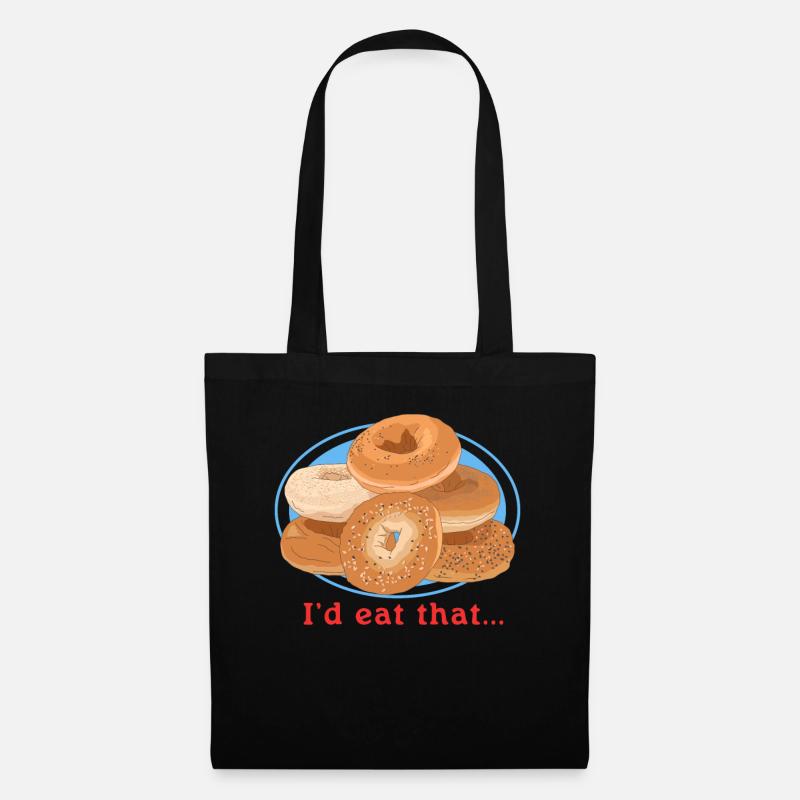 Bagel Bagelbrot Beigel Geschenk - Stoffbeutel - Schwarz
